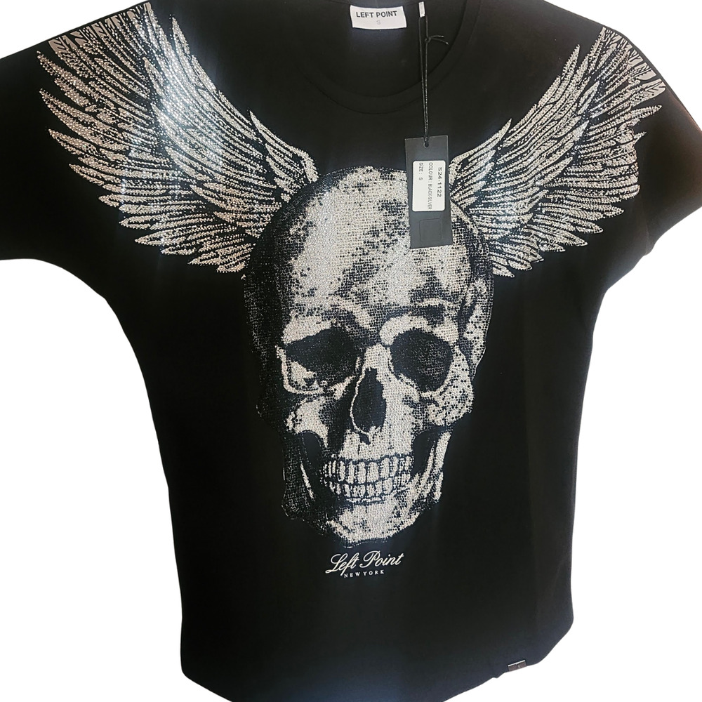 Left Point NYC Winged Skull Graphic Tee - Size S